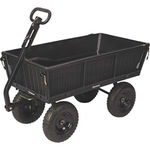 strongway steel dump cart with removable liner - 1200-lb. capacity, 50in.l x 24in.w overall size