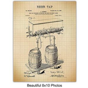 Beer Brewing Patent Art Prints - Vintage Wall Art Poster Set - Chic Modern Home Decor for Den, Kitchen, Man Cave, Office - Great Gift for Men, Home Brewing,Brew, Brewer Fans - 8x10 Photo - Unframed