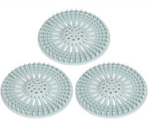 3 pack pet dog hair catcher shower drain cover,hair stopper drain protector universal rubber sink strainer for bathtub kitchen and bathroom