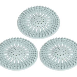 3 Pack Pet Dog Hair Catcher Shower Drain Cover,Hair Stopper Drain Protector Universal Rubber Sink Strainer for Bathtub Kitchen and Bathroom