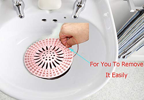 3 Pack Pet Dog Hair Catcher Shower Drain Cover,Hair Stopper Drain Protector Universal Rubber Sink Strainer for Bathtub Kitchen and Bathroom