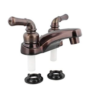 empire faucets rv lavatory faucet - 4 inch bronze bathroom faucet for rv sink, water saving aerator and teapot handles