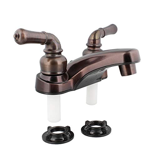 Empire Faucets RV Lavatory Faucet - 4 Inch Bronze Bathroom Faucet for RV Sink, Water Saving Aerator and Teapot Handles