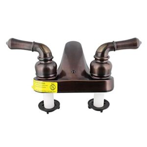 Empire Faucets RV Lavatory Faucet - 4 Inch Bronze Bathroom Faucet for RV Sink, Water Saving Aerator and Teapot Handles