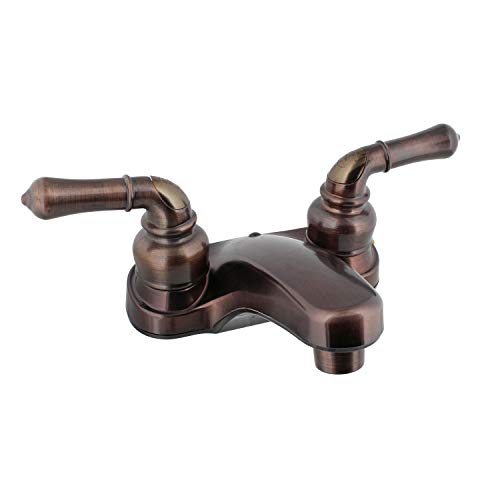 Empire Faucets RV Lavatory Faucet - 4 Inch Bronze Bathroom Faucet for RV Sink, Water Saving Aerator and Teapot Handles