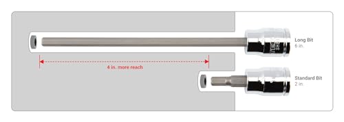 TEKTON 3/8 Inch Drive Long Hex Bit Socket Set, 18-Piece (1/8-3/8 in., 3-10 mm) | SHB91303