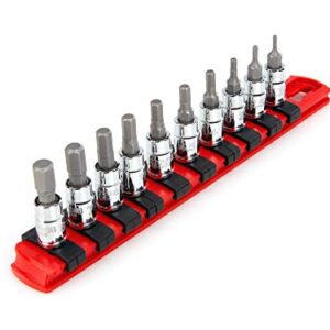 TEKTON 1/4 Inch Drive Hex Bit Socket Set, 10-Piece (2-8 mm) | SHB90102