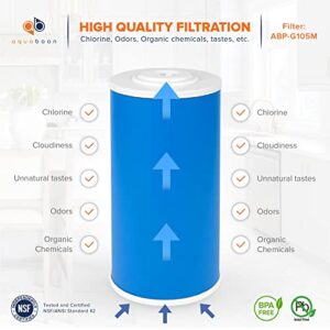 Aquaboon Premium 5 Micron 10" x 4.5" Whole House Coconut Shell Granular Activated Carbon (GAC) Water Filter Replacement Cartridge, 2 Pack