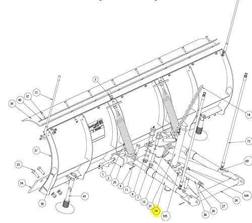 PartsPro SnowDogg Replacement Angle Cylinder, 1-1/2" X 10"