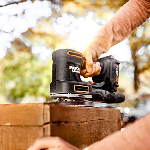 WORX 20V Cordless Multi-Purpose Sander WX820L.2 Multi Sander, tool-less clamping, DustStop micro filter, 2 * 2.0Ah Batteries & Charger included