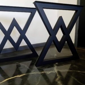 Metal Table Legs, Diamond Style - Any Size and Color