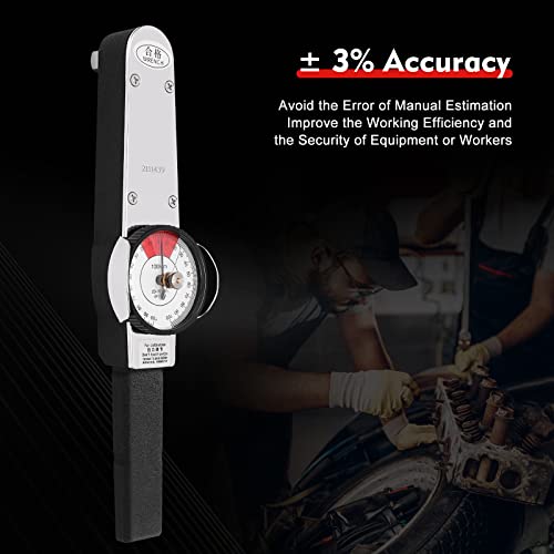 LIANDU-US Dial Indicator Torque Wrench Indicating Torquemeter 1/2" Drive 0-100 Nm High Precision Torque Meter Professional Measure Tool, ± 3% Accuracy