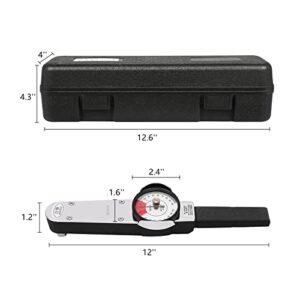 LIANDU-US Dial Indicator Torque Wrench Indicating Torquemeter 1/2" Drive 0-100 Nm High Precision Torque Meter Professional Measure Tool, ± 3% Accuracy