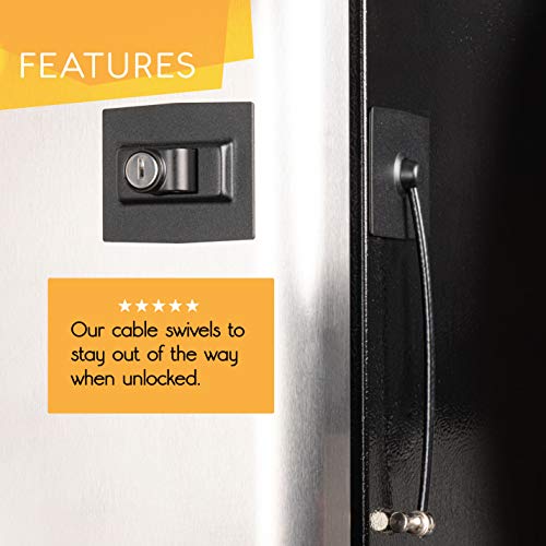 Guardianite Premium Refrigerator Door Lock with Built-in Keyed Lock (Black)