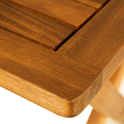 cucunu Outdoor Folding Side Table 18x18“ for Patio, Garden & Camping - Adirondack Table Made of Acacia Wood - Coffee & Dining End Tables