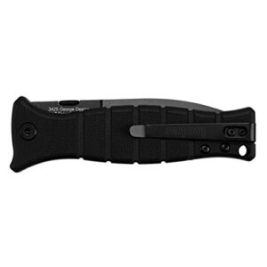 Kershaw XCOM Military-Style Pocketknife; 3.6-inch Black-Oxide Coated Blade and 8Cr13MoV Steel, Spearpoint Blade, Sharpened One Side, and Glass Filled Nylon Handle, Manual Open, Reversible Pocketclip