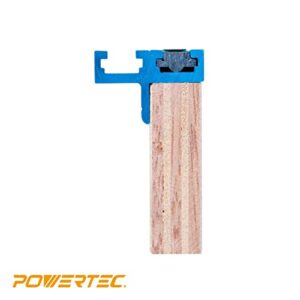 POWERTEC 71131 Aluminum Double T-Track Fence Cap Kit, Right to Left Adhesive Tape Measure and Plastic Insert, Anodized Blue