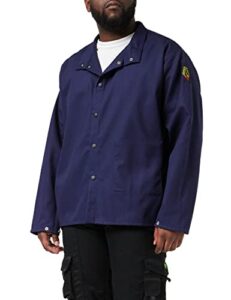 black stallion fn9-30c 30" 9oz. navy fr cotton welding jacket, large (xlarge)