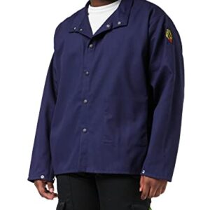 Black Stallion FN9-30C 30" 9oz. Navy FR Cotton Welding Jacket, Large (Xlarge)