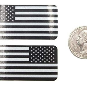 Black Ops Reflective USA Flag Hard Hat Stickers - Engineer Grade - 1" x 2" - Qty 2 - Made in The USA