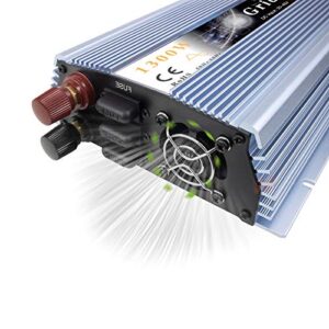 Marsrock 1300W Grid Tie Inverter 50Hz/60Hz Auto 20-50VDC to 90~140VAC Pure Sine Wave Inverter for Max 1500W Solar or Wind Power Input (Blue)