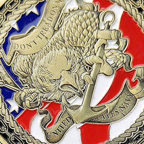 US Navy Chief Military Challenge Coin Power of Positive Leadership Don't Tread Me