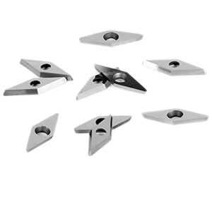 Ci4 Diamond Tungsten Carbide Replacement Cutter Inserts Planer Knives with Radius Point fit for DIY Wood Lathe Turning Detailer Tools Kit or Woodworking Machine Tools Accessories10pcs