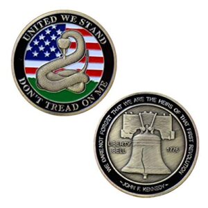 don't tread on me - liberty bell challenge coin - designed by military veterans!