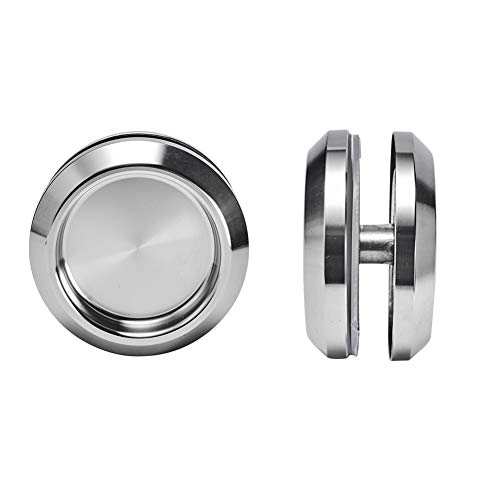 DEEKOUDT Stainless Steel Shower Glass Door Sliding Knob Bathroom Round Back-to-Back Handle Pull Pack of 2