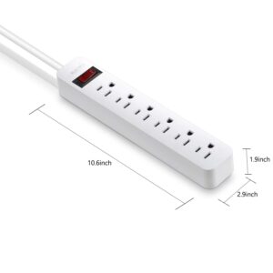 KF 6-Outlet Surge Protector Power Strip (4Pack), 2-Foot Long Cord, ETL Listed, Overload Protection, Ideal for Computers, Home Theatre, Appliances, Office Equipment and More, White