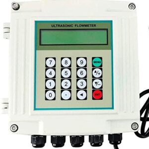 HFBTE TUF-2000SW+TM-1 Ultrasonic Liquid Flow Meter Flowmeter Wall Mounted Type DN50-700mm 1.97-27.56in Clamp-on TM-1 Transducer with Cast Aluminum Shell Design