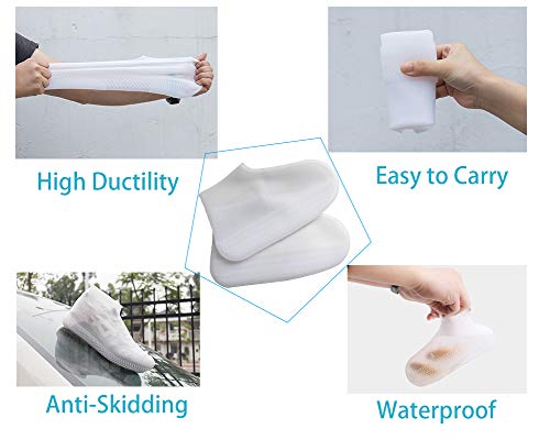 Silicone Shoe Covers, Waterproof Overshoes Reusable Slip Resistant Rain Shoe Cases for Men Women