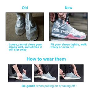 Silicone Shoe Covers, Waterproof Overshoes Reusable Slip Resistant Rain Shoe Cases for Men Women