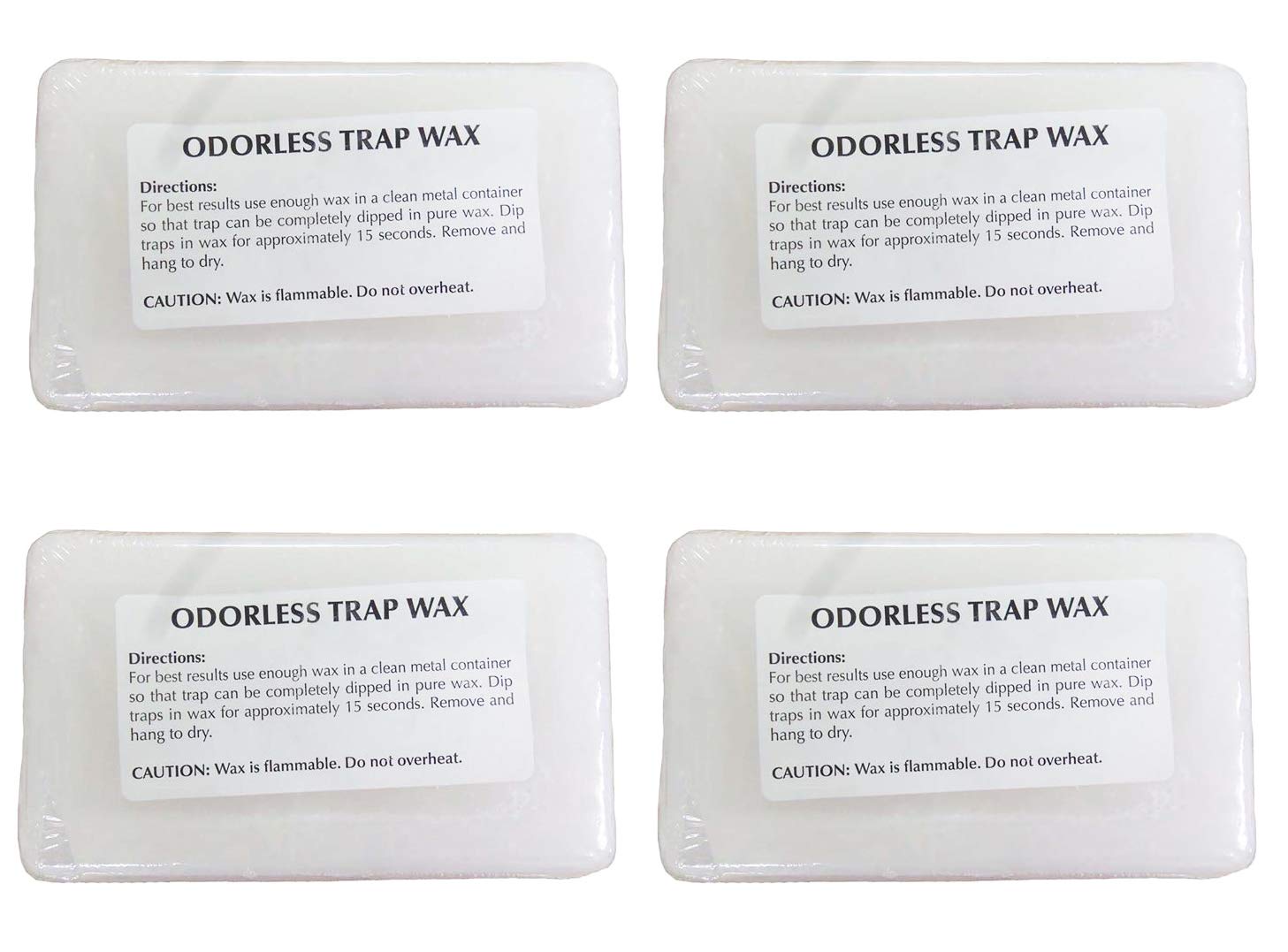 PCS Outdoors Black and White Odorless Trap Wax - 1LB Bars (4, White)