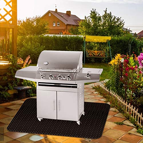 Fasmov 48 x 36 inches Grill Mat Grill and Garage Protective Mat, Protects Decks and Patios from Grease Splashes, PVC Flame Retardant Material