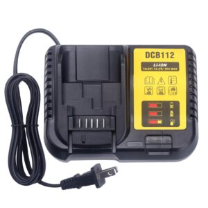 elefly 12v-20v battery charger dcb112 compatible with 12v 20v/60v max lithium battery dcb206 dcb204 dcb609 dcb606 dcb120 dcb124, replacement for 20v charger dcb115 dcb118 dcb102 dcb107
