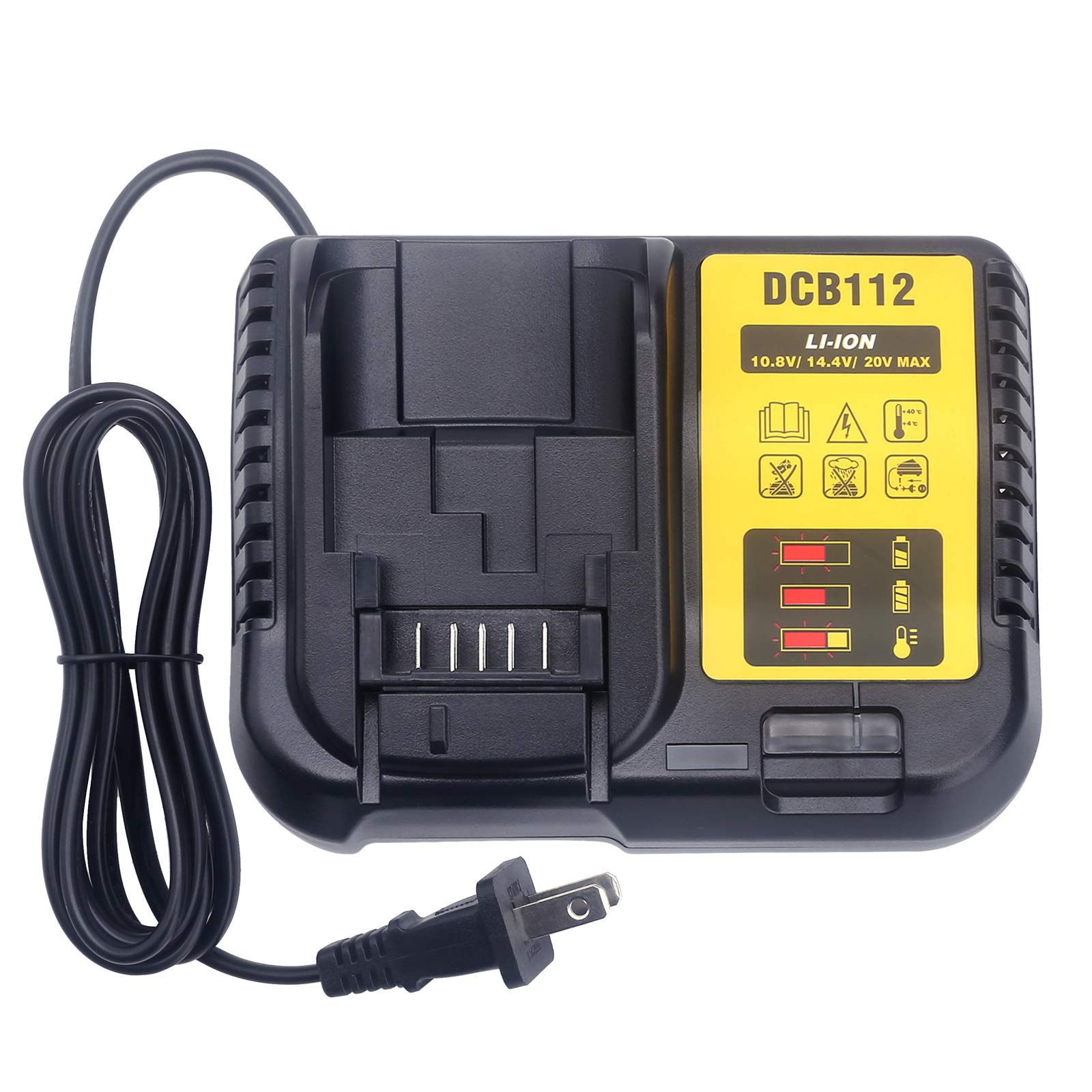 Elefly 12V-20V Battery Charger DCB112 Compatible with 12V 20V/60V MAX Lithium Battery DCB206 DCB204 DCB609 DCB606 DCB120 DCB124, Replacement for 20V Charger DCB115 DCB118 DCB102 DCB107