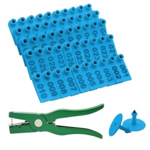 sheep ear tags marker applicator 001-100 ear tags for goat punch tools(blue)