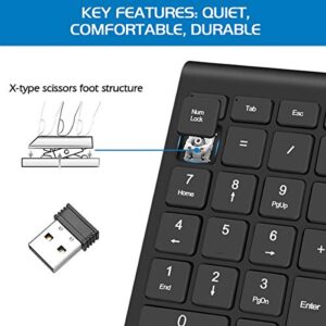 Foloda Wireless Number Pads, Numeric Keypad Numpad 22 Keys Portable 2.4 GHz Financial Accounting Number Keyboard Extensions 10 Key for Laptop, PC, Desktop, Surface Pro, Notebook