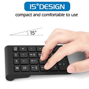 Foloda Wireless Number Pads, Numeric Keypad Numpad 22 Keys Portable 2.4 GHz Financial Accounting Number Keyboard Extensions 10 Key for Laptop, PC, Desktop, Surface Pro, Notebook