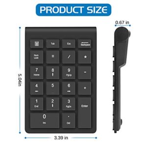 Foloda Wireless Number Pads, Numeric Keypad Numpad 22 Keys Portable 2.4 GHz Financial Accounting Number Keyboard Extensions 10 Key for Laptop, PC, Desktop, Surface Pro, Notebook