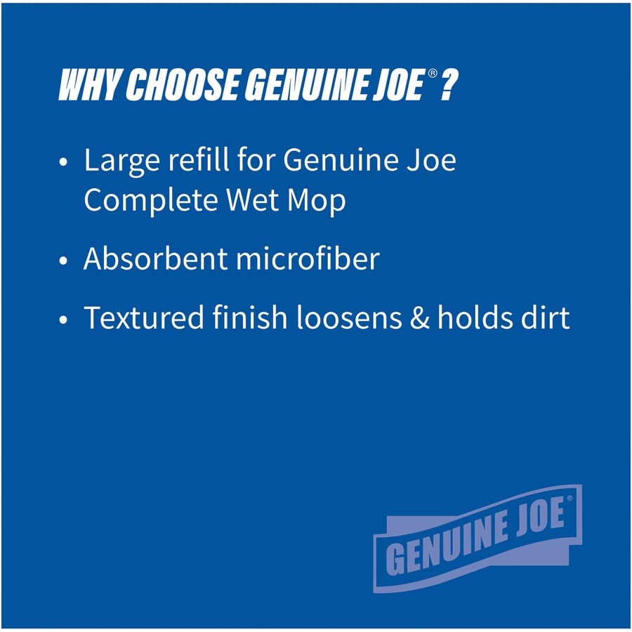 Genuine Joe - GJO47540 Blue Microfiber Wet Mophead Refill (Pack of 12)