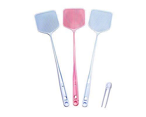 DH corp - Plastic Fly Swatter with Tweezers, Bugs Whisk and Fly Killer with Pincers