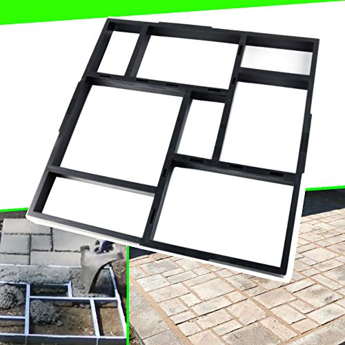 CJGQ 20"x20"x1.8" Plus Size Walk Maker Reusable Concrete Path Maker Molds Stepping Stone Paver Lawn Patio Yard Garden DIY Walkway Pavement Paving Moulds (8-Grid)