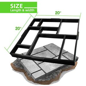 CJGQ 20"x20"x1.8" Plus Size Walk Maker Reusable Concrete Path Maker Molds Stepping Stone Paver Lawn Patio Yard Garden DIY Walkway Pavement Paving Moulds (8-Grid)