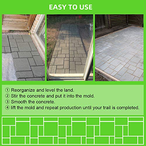 CJGQ 20"x20"x1.8" Plus Size Walk Maker Reusable Concrete Path Maker Molds Stepping Stone Paver Lawn Patio Yard Garden DIY Walkway Pavement Paving Moulds (8-Grid)