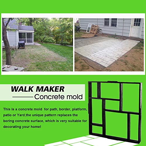 CJGQ 20"x20"x1.8" Plus Size Walk Maker Reusable Concrete Path Maker Molds Stepping Stone Paver Lawn Patio Yard Garden DIY Walkway Pavement Paving Moulds (8-Grid)