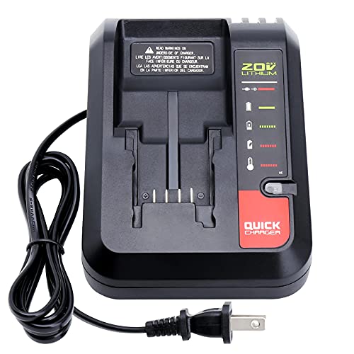 Elefly 20V Battery Charger PCC692L Replacement for Porter Cable 20V Lithium Battery PCC680L PCC685LP and Compatible with Black Decker 20V Battery LBXR20 LB2X4020