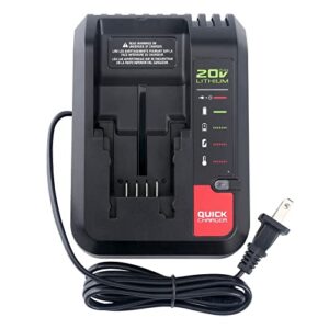 Elefly 20V Battery Charger PCC692L Replacement for Porter Cable 20V Lithium Battery PCC680L PCC685LP and Compatible with Black Decker 20V Battery LBXR20 LB2X4020