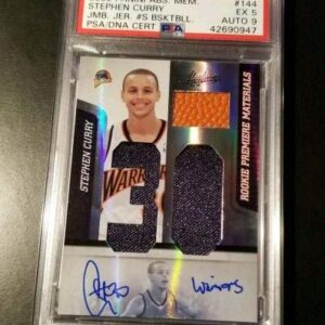 Stephen Curry Signed RC 2009 Panini Absolute Memorabilia Jersey 1/1 PSA 5 AUTO 9 - Basketball Autographed Game Used Cards